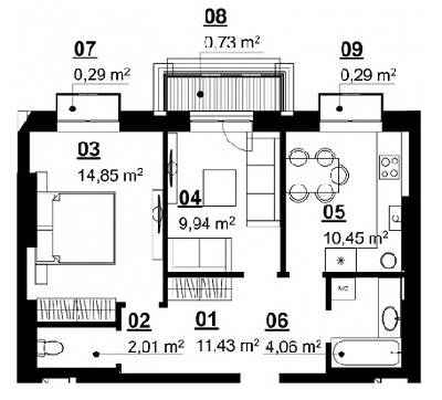 2-кімнатна 54.05 м² в ЖК City Lake від 11 090 грн/м², с. Шевченкове