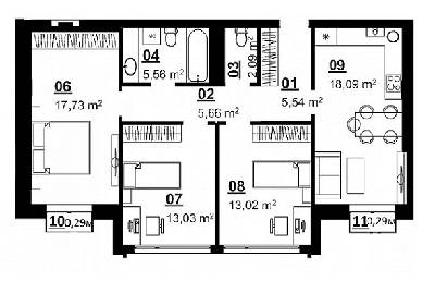 3-кімнатна 81.3 м² в ЖК City Lake від 11 090 грн/м², с. Шевченкове