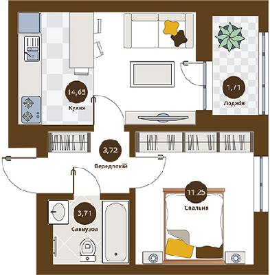 1-комнатная 35.04 м² в ЖК Пасечный от 22 900 грн/м², Львов