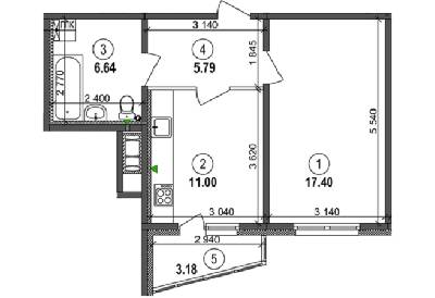 1-комнатная 43.37 м² в ЖК Welcome Home на Ревуцкого от 20 000 грн/м², Киев