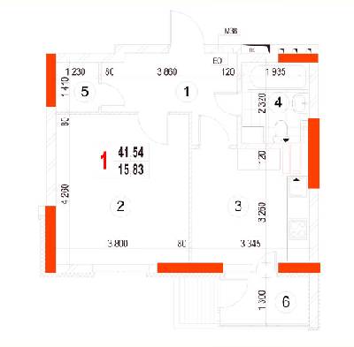 1-комнатная 41.54 м² в ЖК Берегиня от 17 500 грн/м², г. Вышгород
