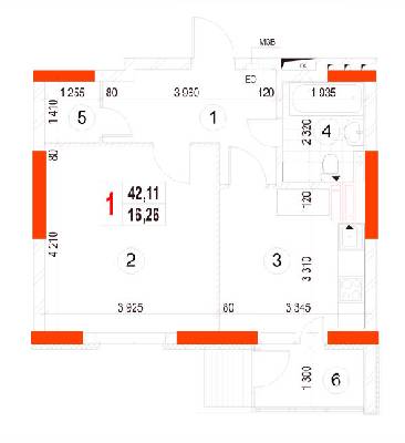 1-комнатная 42.11 м² в ЖК Берегиня от 17 500 грн/м², г. Вышгород