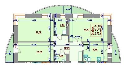 3-комнатная 81.55 м² в ЖМ Европейский city от застройщика, Ивано-Франковск