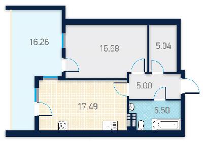 1-комнатная 57.84 м² в КД Spas Sky от 49 500 грн/м², Киев