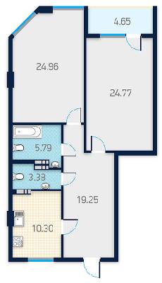2-комнатная 90.77 м² в КД Spas Sky от 46 500 грн/м², Киев