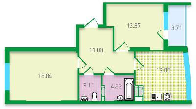 2-кімнатна 67.3 м² в ЖК FREEDOM від 22 500 грн/м², Київ