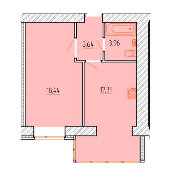 1-комнатная 43.35 м² в ЖК Pirogovsky от 15 000 грн/м², Винница