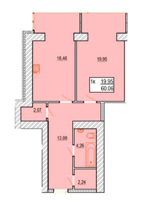 1-комнатная 60.06 м² в ЖК Pirogovsky от 15 000 грн/м², Винница
