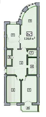 3-комнатная 128.8 м² в ЖК Парковий от 26 500 грн/м², Полтава
