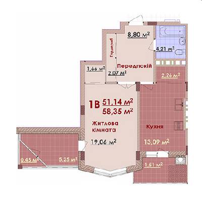 1-кімнатна 58.35 м² в ЖК Веселка від забудовника, Львів
