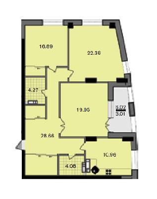 3-кімнатна 110.2 м² в ЖК A52 від забудовника, Київ