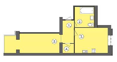 1-кімнатна 61.04 м² в ЖК Парус від 16 300 грн/м², м. Чорноморск