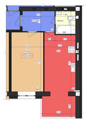 1-кімнатна 41.97 м² в ЖК FOR-REST від 16 000 грн/м², с. Фонтанка