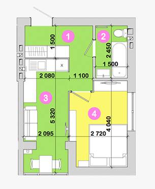 2-кімнатна 25.3 м² в ЖК Петрівське містечко від 11 500 грн/м², с. Святопетрівське