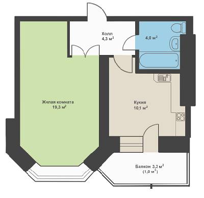 1-кімнатна 38.7 м² в ЖК Вернісаж від 18 500 грн/м², Одеса