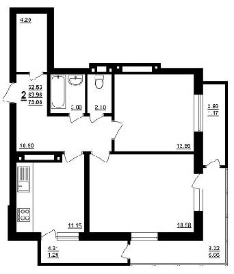 2-кімнатна 73.08 м² в ЖК на вул. Семена Палія (Дніпропетровська дорога) / вул. Висоцього від 17 640 грн/м², Одеса