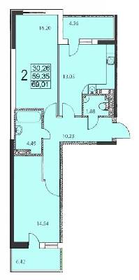 2-кімнатна 70.33 м² в ЖК Вільямса від 15 000 грн/м², Одеса