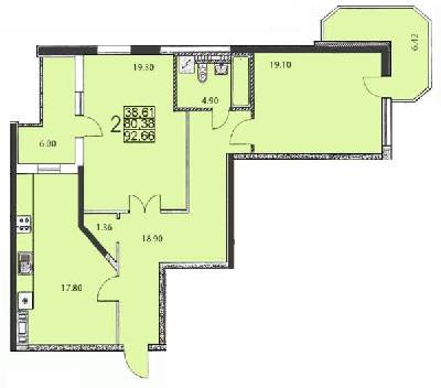 2-кімнатна 92.66 м² в ЖК Вільямса від 15 500 грн/м², Одеса