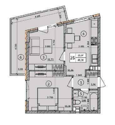 2-комнатная 45.3 м² в ЖК Praga от 17 500 грн/м², Киев