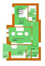 2-кімнатна 72.89 м² в ЖК Київський від 10 600 грн/м², м. Буча