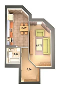 1-комнатная 40.79 м² в ЖК Счастливый на Яблоневой от 16 490 грн/м², с. Софиевская Борщаговка