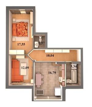 2-комнатная 64.38 м² в ЖК Счастливый на Яблоневой от 16 000 грн/м², с. Софиевская Борщаговка