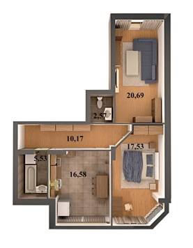 2-комнатная 73.07 м² в ЖК Счастливый на Яблоневой от 16 000 грн/м², с. Софиевская Борщаговка