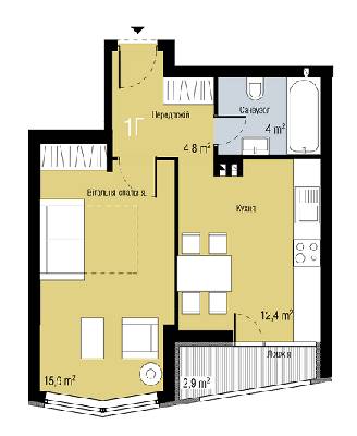 1-кімнатна 38.6 м² в ЖК PARKTOWN від 17 000 грн/м², смт Гостомель