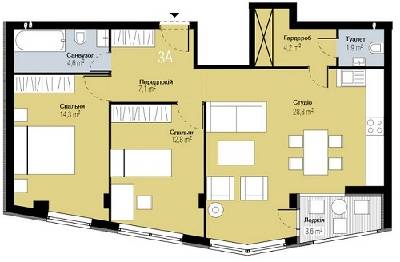 3-кімнатна 75.5 м² в ЖК PARKTOWN від 15 300 грн/м², смт Гостомель