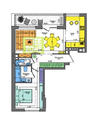1-кімнатна 52.1 м² в ЖК Файна Таун від забудовника, Київ