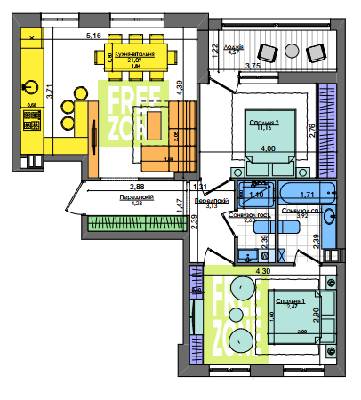 2-кімнатна 63.13 м² в ЖК Файна Таун від 22 780 грн/м², Київ
