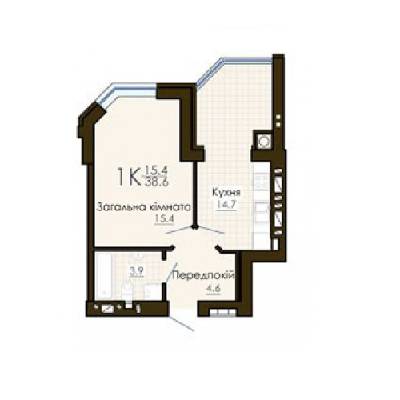 1-кімнатна 38.6 м² в ЖК Софія Резіденс від 20 100 грн/м², с. Софіївська Борщагівка
