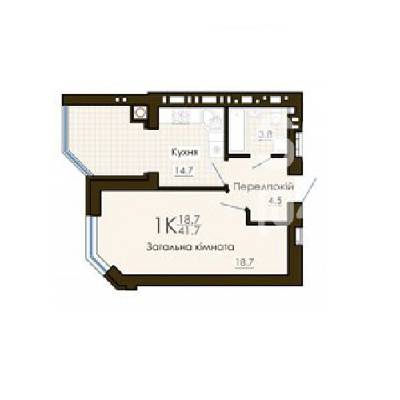 1-кімнатна 41.7 м² в ЖК Софія Резіденс від 20 100 грн/м², с. Софіївська Борщагівка