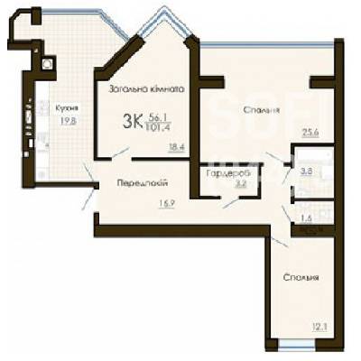 3-кімнатна 101.4 м² в ЖК Софія Резіденс від 20 100 грн/м², с. Софіївська Борщагівка
