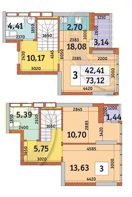 3-комнатная 73.12 м² в ЖК Медовый от 22 007 грн/м², Киев