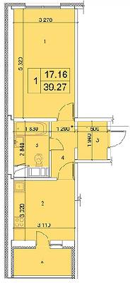 1-комнатная 39.27 м² в ЖК Маєток Желань от застройщика, Киев