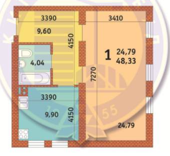 1-комнатная 48.33 м² в ЖК на бул. Чоколовский, 27Б от 25 704 грн/м², Киев