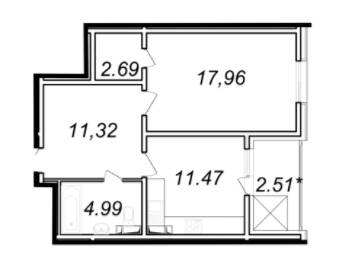 1-кімнатна 50.94 м² в ЖК Ярославичі-2 від 13 000 грн/м², м. Вишгород