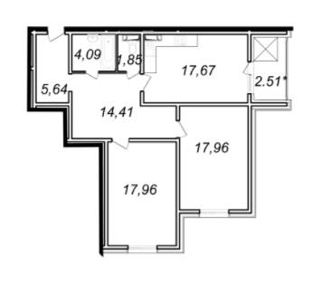 2-кімнатна 82.09 м² в ЖК Ярославичі-2 від 11 500 грн/м², м. Вишгород
