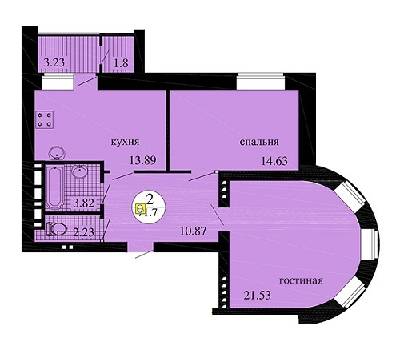 2-комнатная 71.7 м² в ЖК Городок от 14 000 грн/м², с. Софиевская Борщаговка