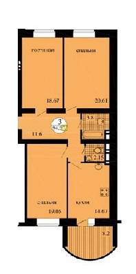 3-комнатная 94.6 м² в ЖК Городок от 14 000 грн/м², с. Софиевская Борщаговка