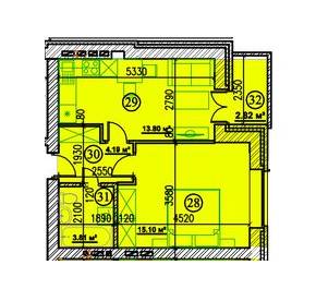 1-кімнатна 37.75 м² в ЖБ ЖД на вул. Пушкінська, 60П від забудовника, м. Ірпінь