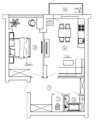 1-кімнатна 47.58 м² в ЖК Comfort House від забудовника, м. Обухів