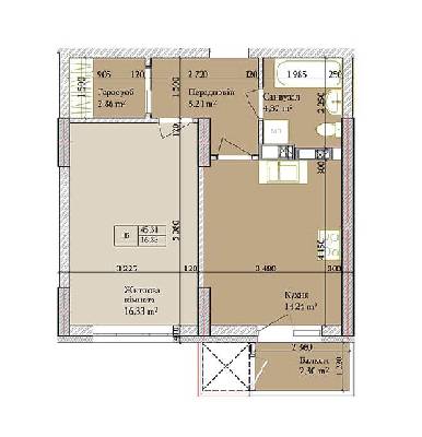 1-кімнатна 45.31 м² в ЖК Багговутівський від 24 000 грн/м², Київ