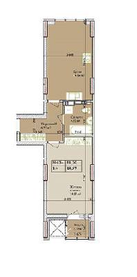 1-кімнатна 51.3 м² в ЖК Багговутівський від 24 000 грн/м², Київ