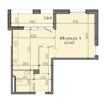 1-комнатная 48.7 м² в ЖК Victory Hall от 18 500 грн/м², Днепр