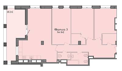 3-комнатная 144.9 м² в ЖК Victory Hall от 16 500 грн/м², Днепр