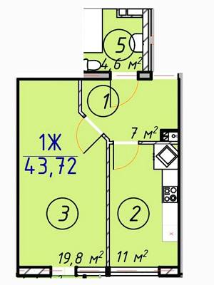 1-кімнатна 43.72 м² в ЖК ЛісSky від 21 300 грн/м², Одеса