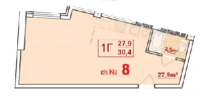 1-кімнатна 27.9 м² в ЖК Полтавський Шлях від 16 850 грн/м², Харків