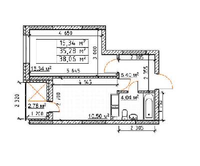 1-кімнатна 38.06 м² в ЖК Бережанський від 22 000 грн/м², Київ